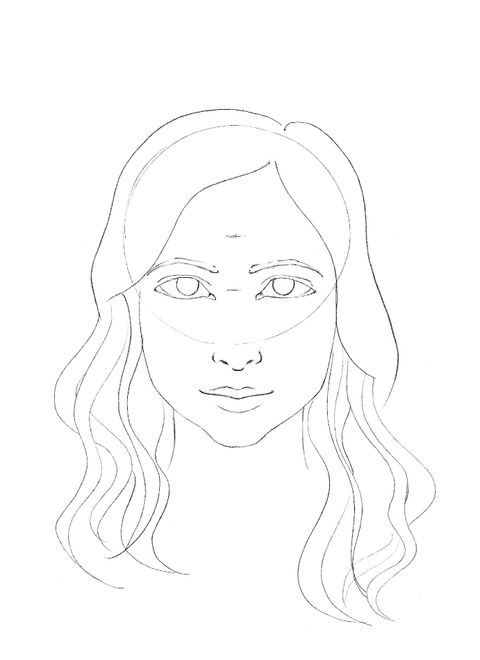 Como desenhar um rosto humano feminino passo a passo
