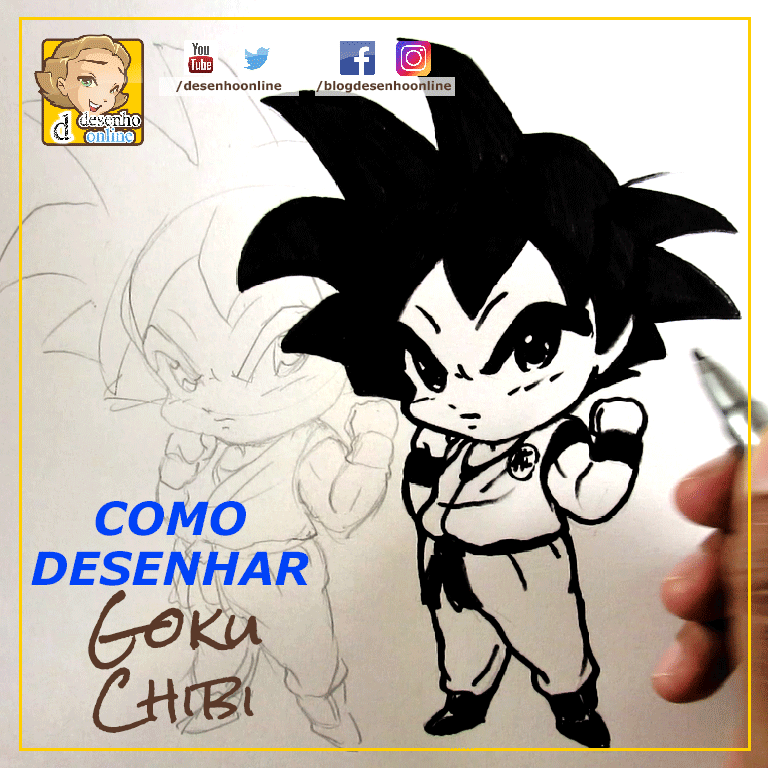 COMO DESENHAR O GOKU  DRAGON BALL 