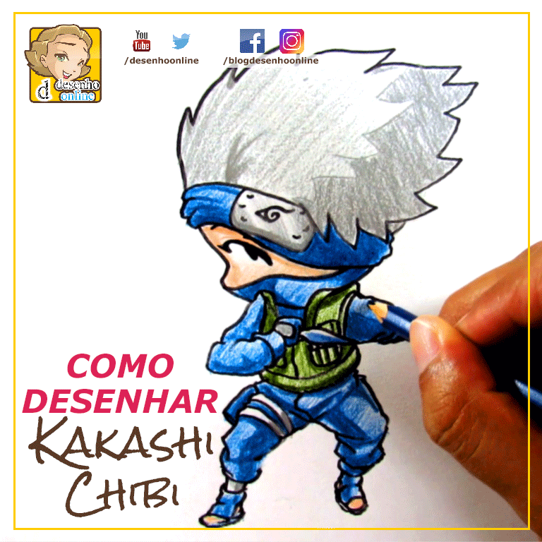 Como desenhar Kakashi chibi