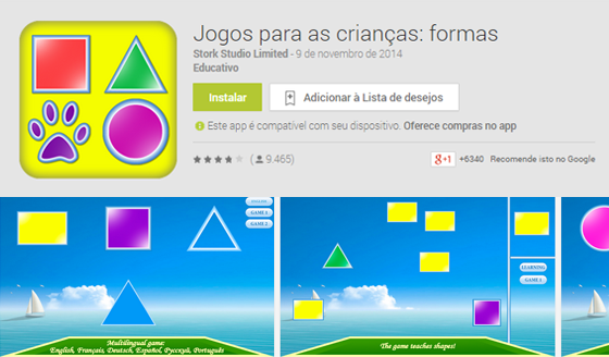 Jogos para as crianças-formas