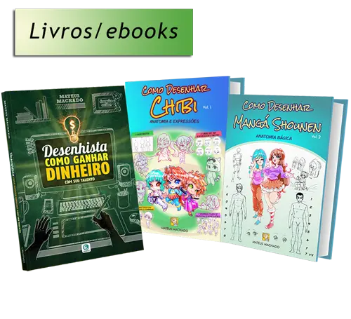 Livros de desenho do Mateus Machado