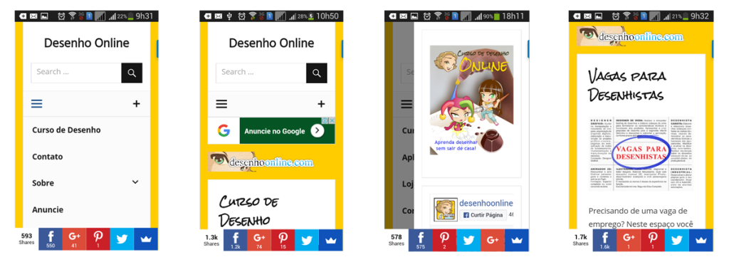 desenhoonline.com App (screenshots) - Por Mateus Machado